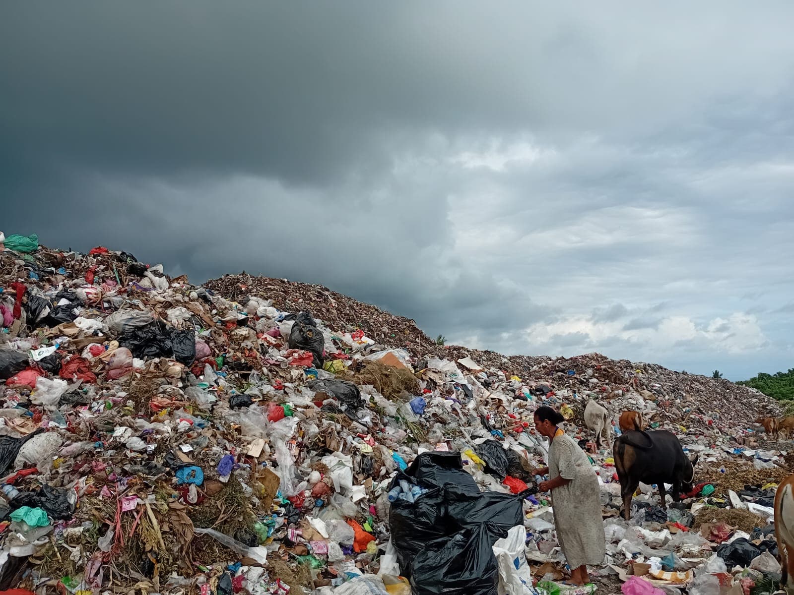 Massive landfill showing the scale of Indonesia's waste crisis